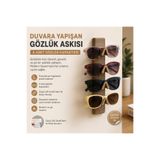 MEGBUY Duvara Yapışan Gözlük Askısı 4'lü Gözlük Tutucu Çift Taraflı Bant Destekli
