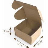 Mege Tasarım 14X12X8 cm 500 Adet E Dalga E-Ticaret Karton Kutu , Kargo Kutusu, Kilitli Kutu