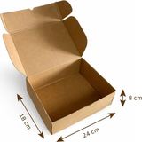 Mege Tasarım 24X18X8 cm 400 Adet E Dalga E-Ticaret Karton Kutu , Kargo Kutusu, Kilitli Kutu