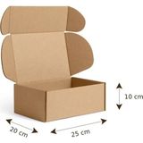 Mege Tasarım 25X20X10 cm 100 Adet E Dalga E-Ticaret Karton Kutu , Kargo Kutusu, Kilitli Kutu