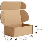 Mege Tasarım 30X20X10 cm 100 Adet E Dalga E-Ticaret Karton Kutu , Kargo Kutusu, Kilitli Kutu