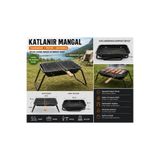 MEGESHOME Katlanır Mangal 33x43 cm | 30x40 Kafes Tel Izgara Dahil | Portatif Piknik ve Kamp Mangalı