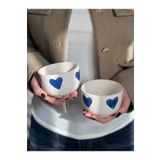 MeGgDecor 2 Lİ LACİVERT KALPLİ ÇEREZLİK KASE