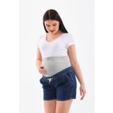 MEGHAN L.A Lacivert Hamile Esnek Karın Bantlı Organik Kumaş Kot Şort