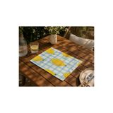 megi concept Dijital Baskılı 2'li Limon Desenli Amerikan Servis 35x45 cm Pötikare Akdeniz Temalı Servis Altlığı