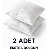 Megi Concept Kırlent Iç Yastık 2 Adet 45X45 cm Silikon Elyaf Dolgulu Dolgun Kare Puf Iç Yastık 450 gr 1. Kalite Dekoratif Yastık Içi - 45 x 45 cm - Beyaz