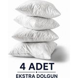 Megi Concept Kırlent Iç Yastık 4 Adet 45X45 cm Silikon Elyaf Dolgulu Dolgun Kare Puf Iç Yastık 450 gr 1. Kalite Dekoratif Yastık Içi - 45 x 45 cm - Beyaz