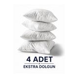 megi concept Kırlent İç Yastık 4 Adet 45x45 cm Silikon Elyaf Dolgulu Dolgun Kare Puf İç Yastık 450 Gr 1. Kalite Dekoratif Yastık İçi