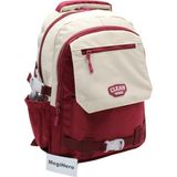 MegiHero Çok Bölmeli Okul Çantası Unisex Okul Sırt Çantası 26011 Bej-Bordo - Bej-273