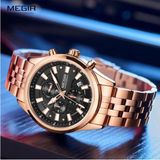 Megir 2154 Tüm Fonksiyonları Aktif Erkek Kol Saati - Rose Gold