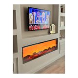 MeGulart Elektrikli Şömine DEKORATİF 150X30 3 FARKLI RENK PROFESYONEL SES SİSTEMİ