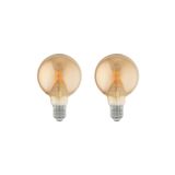 megüsa 4W 220V E27 G95 Rustik LED Ampul G95-4C 2'li Paket amber
