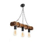 megüsa Otantik Ahşap Doğal Kütük Halatlı 3'lü Avize(Koyu Renk). 3838d3 koyu ceviz 30 x 60