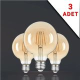 Megüsa Rustik LED Ampül E27 Duy 4 Watt G95 Glop Model Amber Renk Sıcaklığı 3000K SAFSAF3ADET, One Size - 1 - 10 W