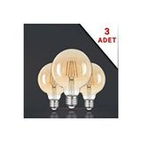Megüsa Rustik Led Ampül E27 Duy G95 Glop Model 3 Adet 4 Watt Safsaf3adet, One Size