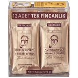 Mehmet Efendi 12 Adet Tek Kullanımlık Türk Kahvesi Yumuşak Lezzet ile Kafeinli Içerik - 12 gr