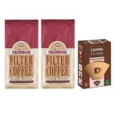 Mehmet Efendi 2'li 250 gr Colombian Filtre Kahve + Coffee Filters 100'lü 1/4 Filtre Kahve Kağıdı