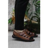Mehmet Mete 106 Taba Kale Comfort Hakiki Deri Erkek Sandalet