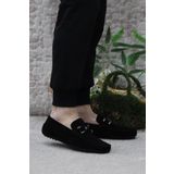 Mehmet Mete 31118 Siyah Suet Hakiki Deri Loafer Erkek Babet Erkek Ayakkabi
