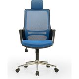 Mehmet Yaren Büro Arya1 Bilgisayar Koltuğu - Ofis - Müdür - Büro - Çalışma Sandalyesi Mavi Renk Krom Ayaklı