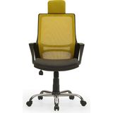 Mehmet Yaren Büro Arya2 Bilgisayar Koltuğu - Ofis - Müdür - Büro - Çalışma Sandalyesi Sarı Siyah Renk Krom Ayaklı - Sarı - Siyah