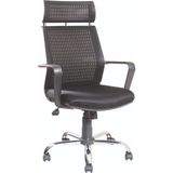 Mehmet Yaren Büro My4 Yönetici Makam - Ofis Müdür - Büro - Çalışma Koltuğu Siyah Renk Krom Ayaklı