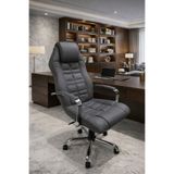 MEHMET YAREN BURO Noyan Yönetici Ofis Koltuğu Lüks Büro Koltuğu Ergonomik Yatar Mekanizmalı Deri Antrasit Renk
