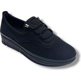 Mehtap 1150-26 Yağlı Deri Anatomik Slip On Comfort Kadın Ayakkabı - Siyah