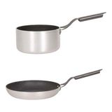 Mehtap Chefline Indüksiyon Tabanlı 24 cm Tava 22 cm Kaçerola Seti - Gri