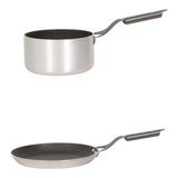 Mehtap Chefline Indüksiyon Tabanlı 26 cm Krep Tava ve 20 cm Kaçerola Sosluk Seti - Gri