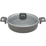 Mehtap Granit Karnıyarık Tenceresi 28 cm Gri 24079 Çelik Kaplama Derin Tencere Ergonomik Saplı