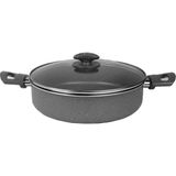 Mehtap Gray Karnıyarık Tenceresi 26 cm Granit Kaplama Gri Malzeme ile Şık Tasarım