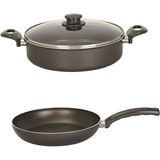 Mehtap Onyx Teflon 22 cm Karnıyarık ve 22 cm Tava - Gri