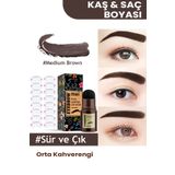 mei Kahverengi Kaş Ve Saç Boyası Dolgunlaştırıcı Set-suya Dayanıklı Yeniden Kullanılabilir Şablon Medium