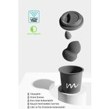 mei Makyaj Süngeri Fondöten Emmeyen Sponge Coffee Cup Hijyenik Grey 1 Pro 1 Mini