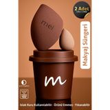 mei Makyaj Süngeri Fondöten Emmeyen Sponge Coffee Cup Hijyenik Walnut 1 Pro 1 Mini