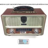 Meier 111 Bt Şarjlı Nostaljik Radyo Bluetootlu-Kumandalı Usb/sd Destekli - Krem