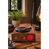 Meier Md-1217Bt Kahverengi Nostaljik Görünümlü Bluetooth Hoparlör Ve 3 Bantlı Şarjlı Radyo