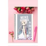 Meiko Honma Anime Defter Özel Tasarım A5 Boyutu Telli Çizgisiz Defter 15*21 cm