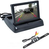 Meimeier Park Yardımı Araba Arka Görüş Kamerası + 4.3 İnç Renkli LCD Araba Katlanabilir Monitör 2'si 1 Arada Gece Görüş Kamerası