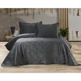 Meine Home Antrasit Kadife Yatak Örtüsü Seti 250X260 - %100 Pamuk 3 Parça - 250 x 260 cm