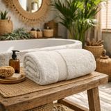 Meine Home Beyaz Banyo Havlusu %100 Pamuk 70X140