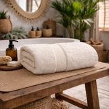 Meine Home Kırık Beyaz Banyo Havlusu %100 Pamuk 70X140