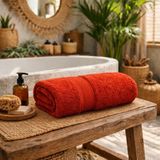 Meine Home Turuncu Banyo Havlusu %100 Pamuk 70X140