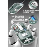 meiTech Sessiz Kablosuz Wireless Magic Mouse, Dpi 2400, Şarj Edilebilir, 2.4Ghz+BT 5.0,