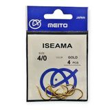 Meito Iseama Gold İğne 4/0 İğne 4'Lü Paket - Sazan İğnesi Altın Rengi Japon İğnesi