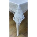 Meiwa beyaz iplik desen şeffaf kaplama sıvı kırıntı geçirmez pvc muşamba masa örtüsü 120x 170 cm Beyaz 120 x 170