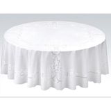 Meiwa Gravure Mayıs inci Lace masa örtüsü Minuet serisi 152 cm yuvarlak, beyaz Sherry WH