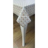 Meiwa Şeffaf Kaplama Hasır Lüks Kaymaz Silinebilir Pvc Muşamba Masa Örtüsü - Acı Kahverengi - 130 x 130 cm