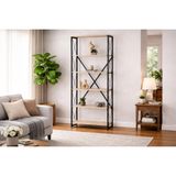 Mek Çapraz Kitaplık, Traverten, 80 Cm